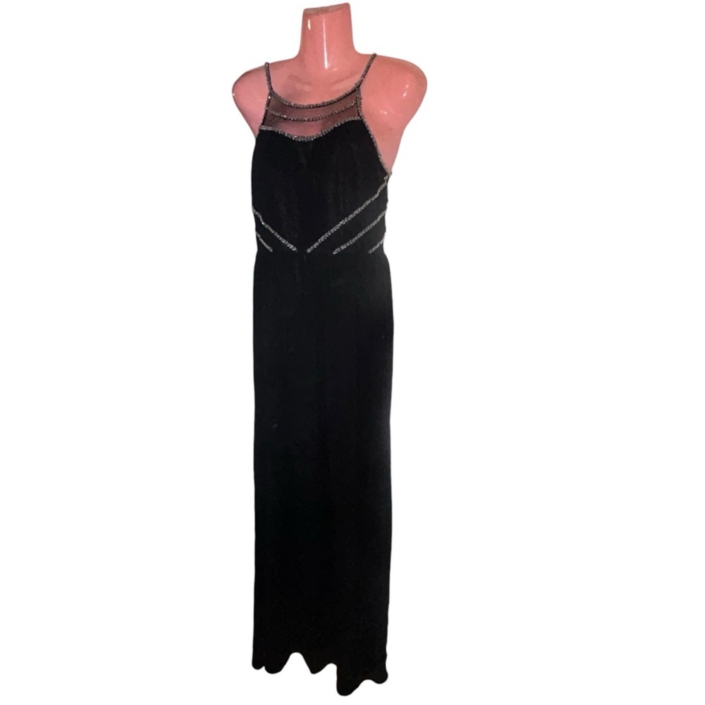 GB Gorgeous Sexy Black Beaded Formal Dress Sz M
